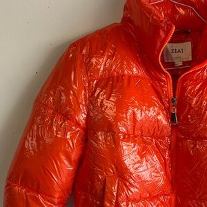 Women's Trendy Orange Puffer Jacket